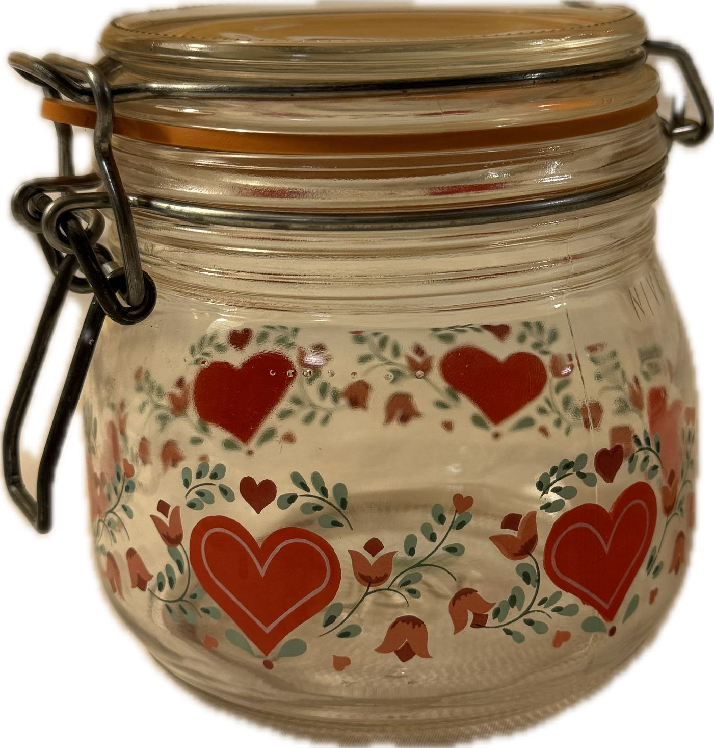 Valentine’s Glass Candy Jar and Lid