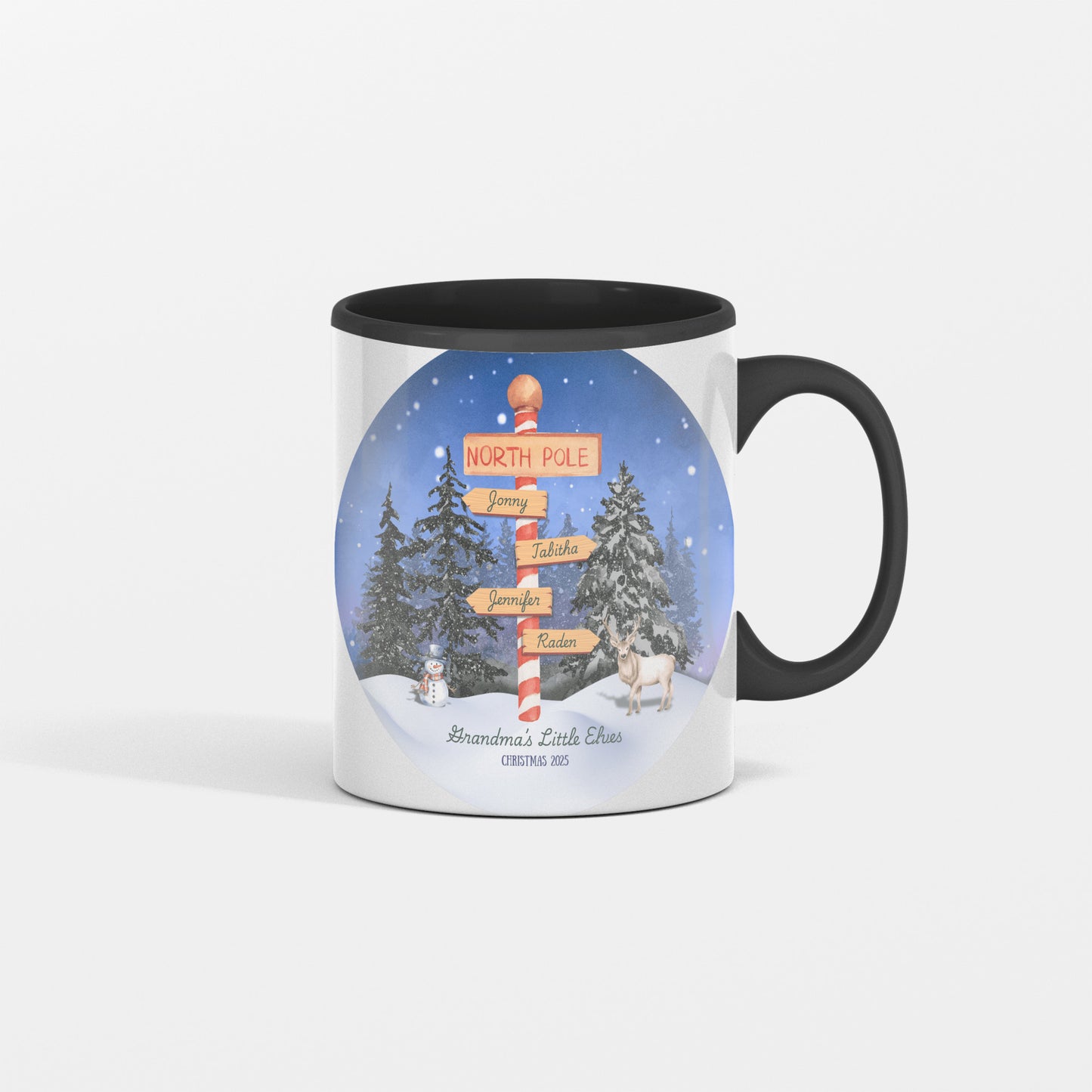 Grandma’s Little Elves – Personalized North Pole Christmas Keepsake Coffee Mug - Add Up To 10 Names