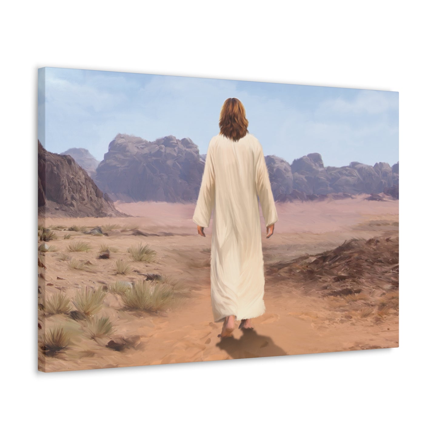 Fine Art Canvas Print Jesus In The Desert