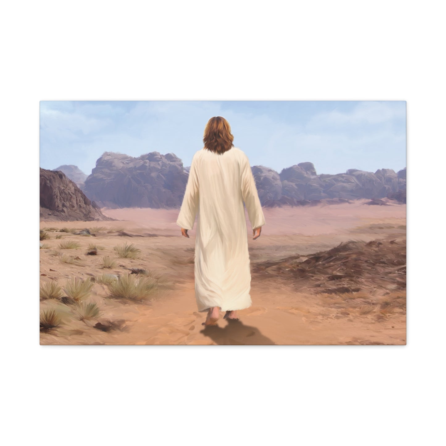 Fine Art Canvas Print Jesus In The Desert