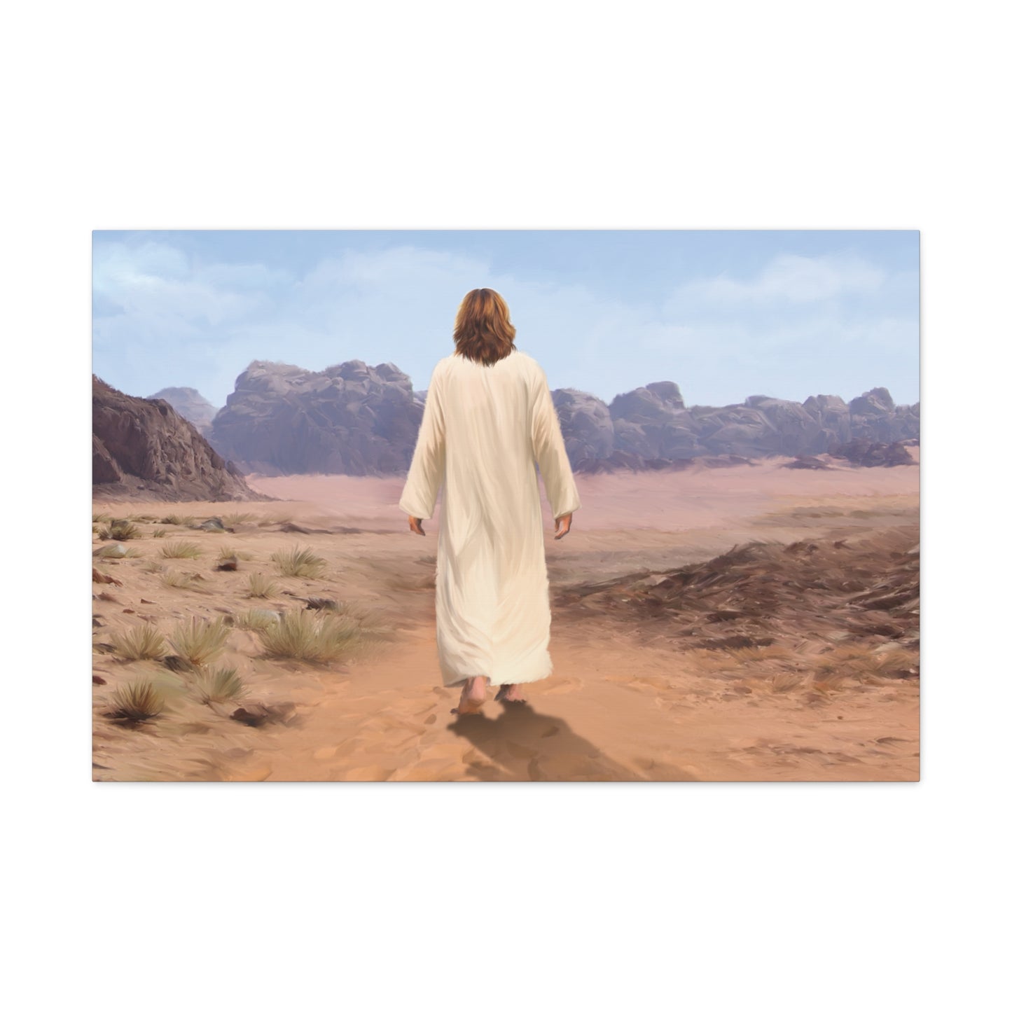 Fine Art Canvas Print Jesus In The Desert