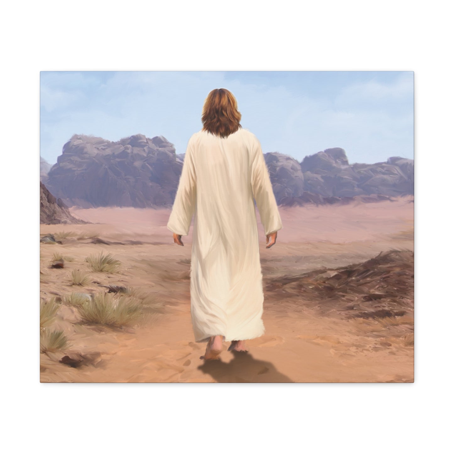 Fine Art Canvas Print Jesus In The Desert