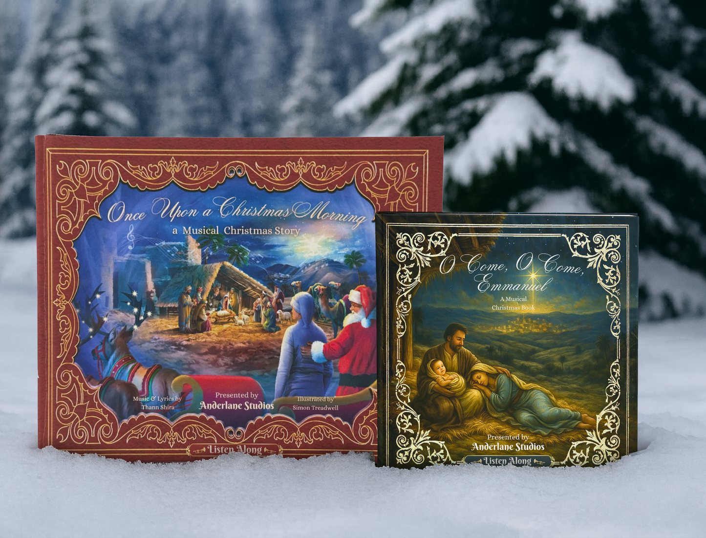 Musical Christmas Book Set: Once Upon a Christmas Morning + O Come Emmanuel