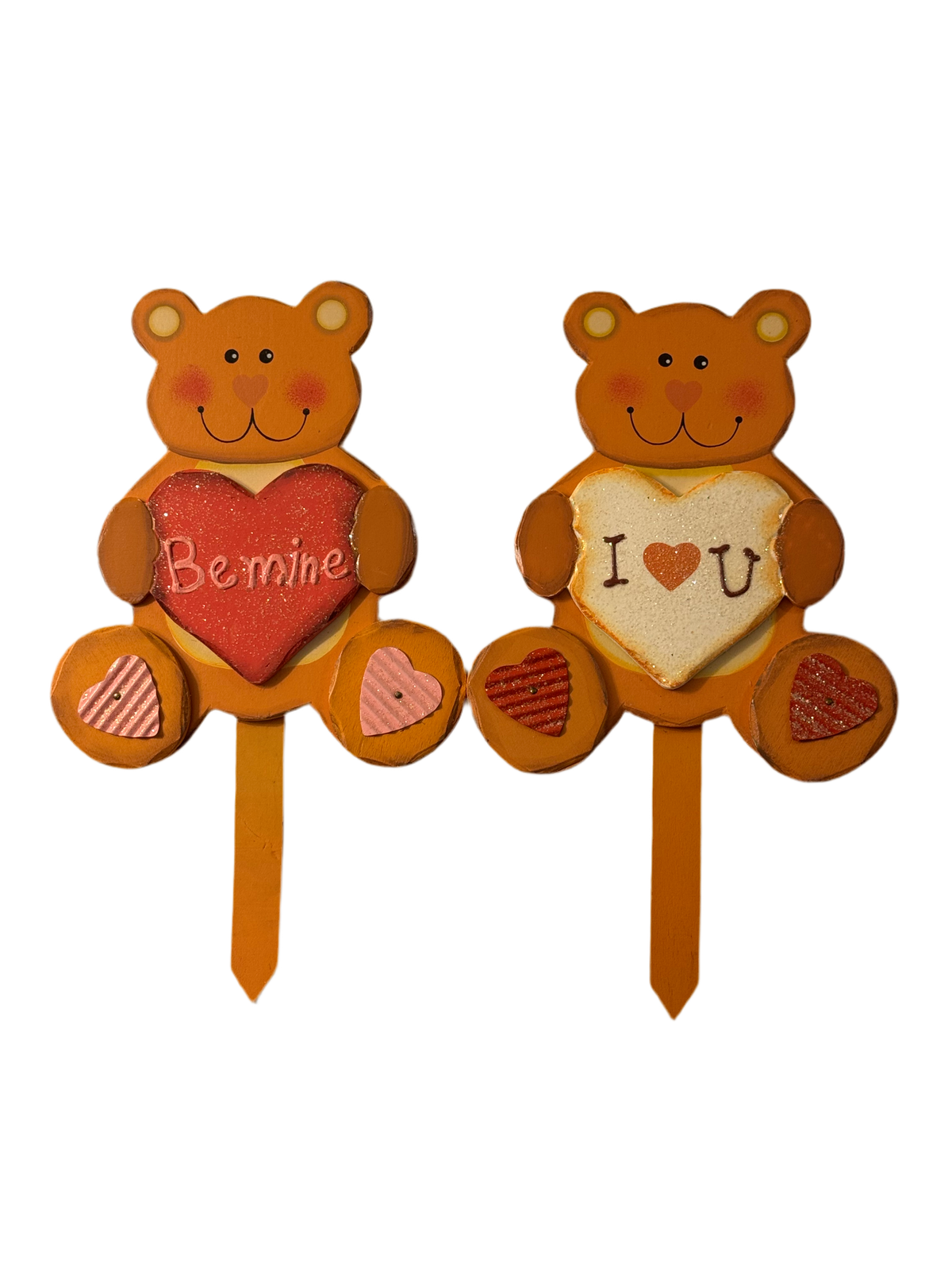 Valentine’s Day Wooden Bear Holding Heart Yard Stake