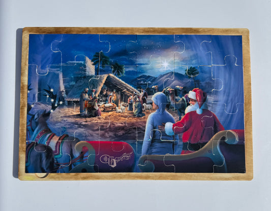 Once Upon a Christmas Morning 24 Pc Wooden Musical Story Puzzle