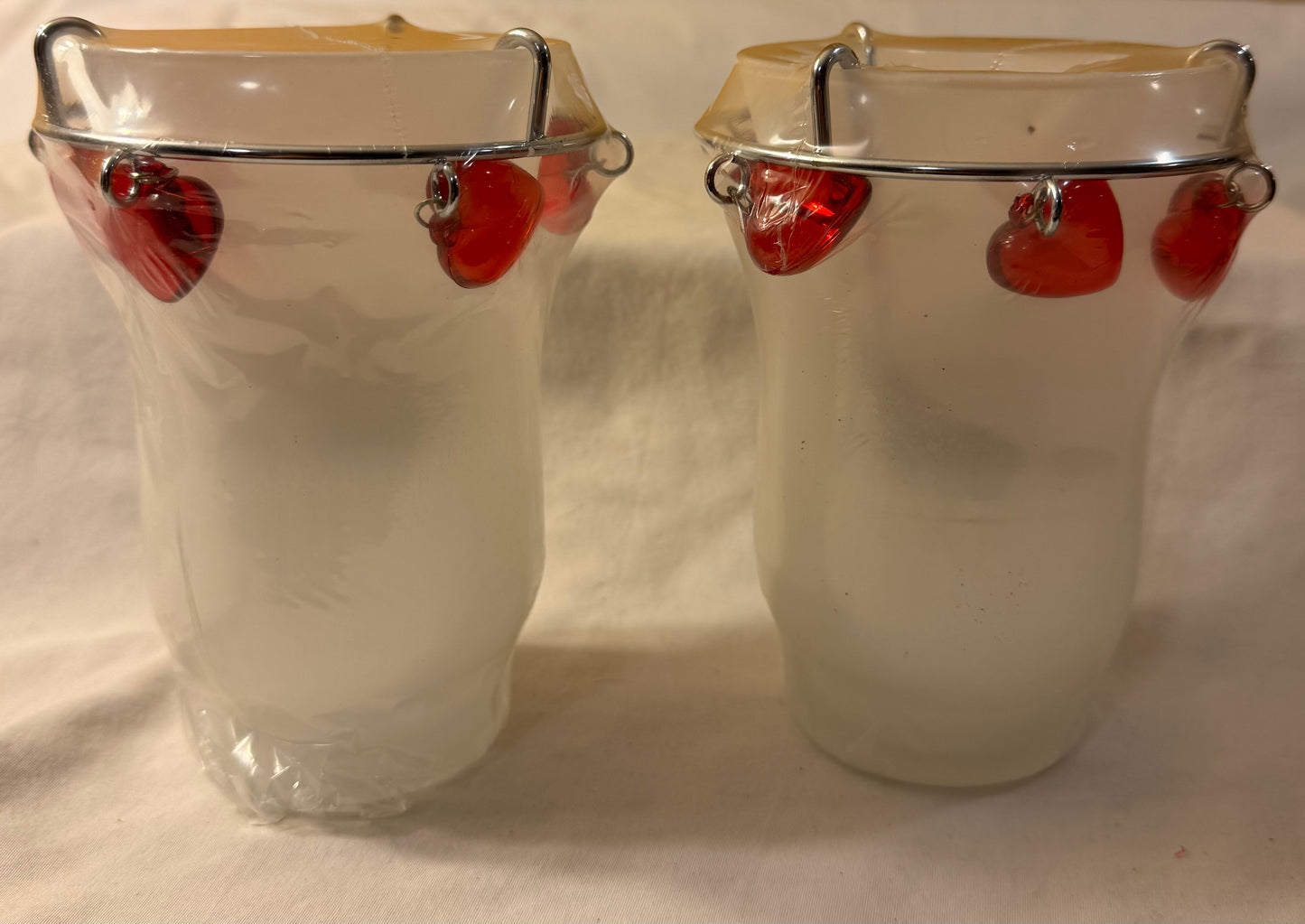 Glass Valentine Candle Holders