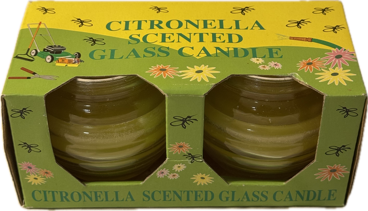 Citronella Scented Glass Candle 2 pack