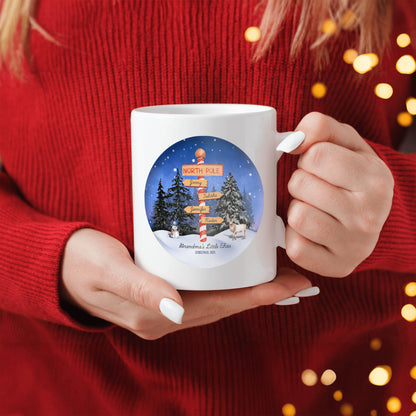 Grandma’s Little Elves – Personalized North Pole Christmas Keepsake Coffee Mug - Add Up To 10 Names