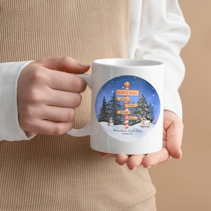 Grandma’s Little Elves – Personalized North Pole Christmas Keepsake Coffee Mug - Add Up To 10 Names